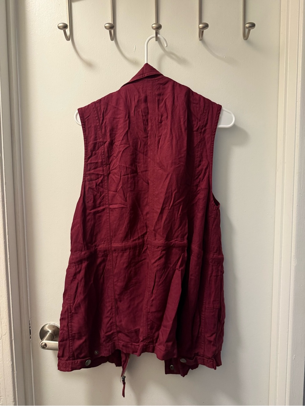 Vanity Sleeveless Utility Vest in Burgundy - Picture 5 of 5